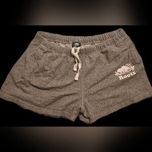 Roots Women's Heather Gray Drawstring Athletic Shorts